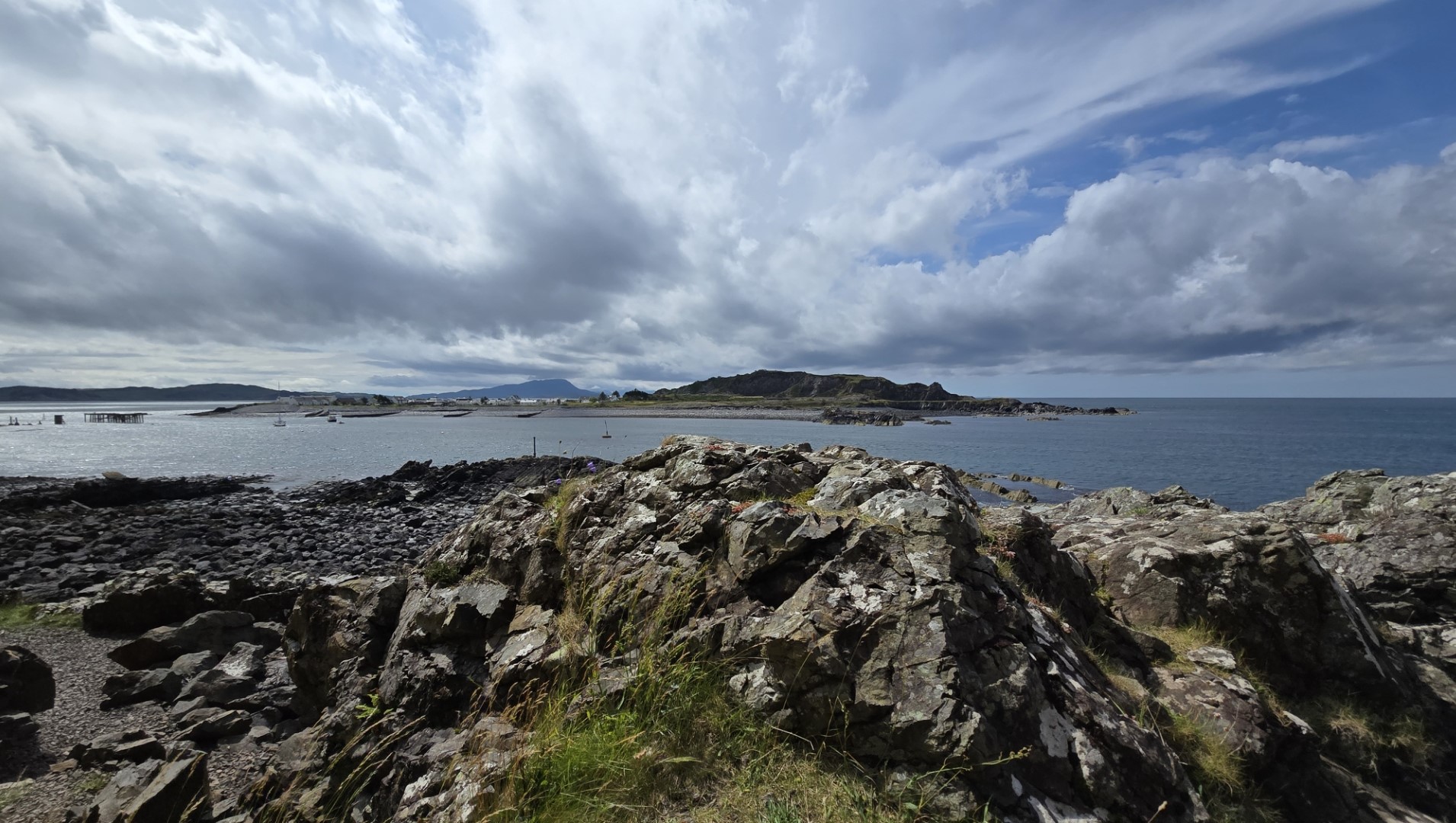 A sea view from rocks near where Tom and his friend camped